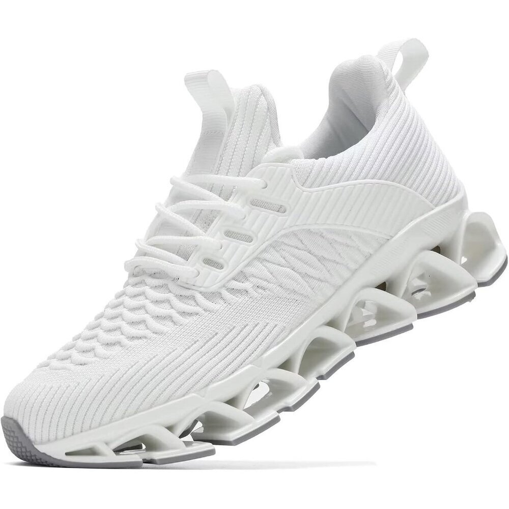 Women's White Slip-On Walking Running Shoes Blade Sneakers Non-Slip Comfort